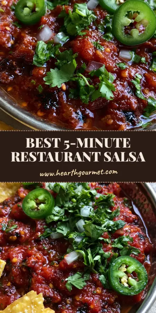 A handheld smartphone photo of authentic restaurant-style Blender salsa in a rustic silver bowl with tortilla chips.