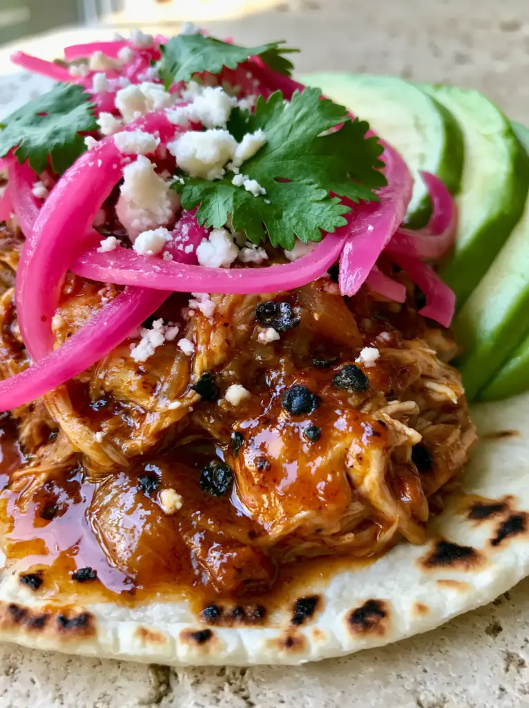 Chicken Tinga Recipe: Succulent Shredded Chicken in Smoky Chipotle Sauce 2 Succulent shredded chicken tinga dripping with glossy chipotle tomato sauce and blackened pepper flakes. (chicken tinga recipe)
