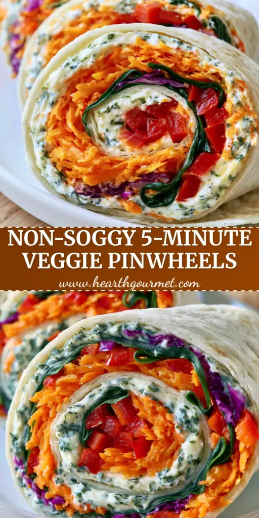 A vibrant stack of freshly sliced Vegetable Tortilla Roll Ups showing tight spirals and colorful layers of spinach, carrots, and red peppers on a white plate.