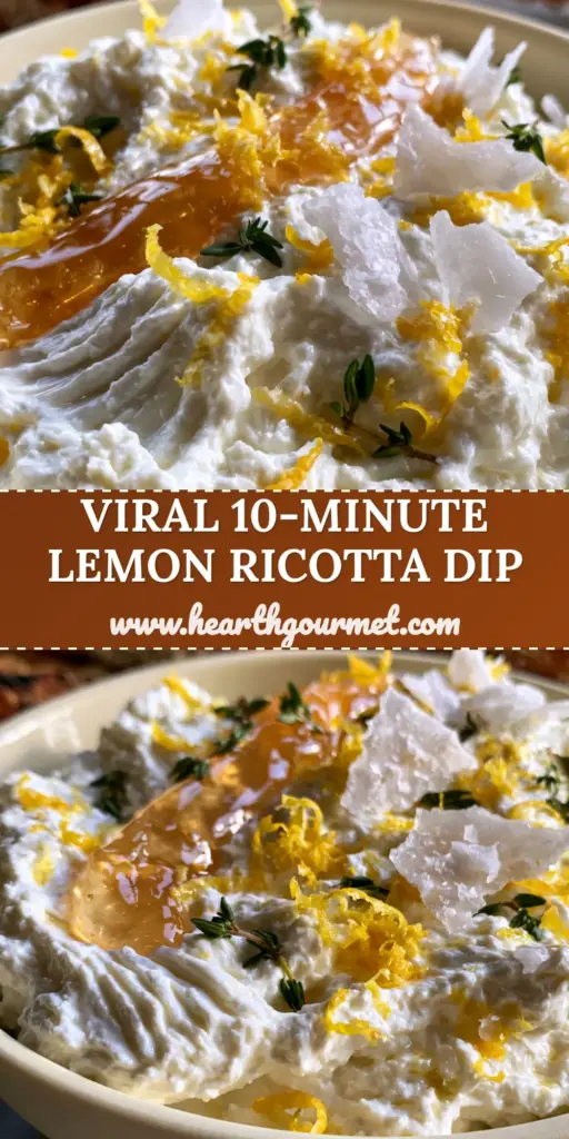 Lemon Whipped Ricotta: The Ultimate Creamy Appetizer for Sourdough 3 A close-up of a bowl of Lemon Whipped Ricotta with honey drizzle and lemon zest, served with charred sourdough.