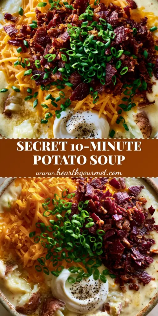 Pioneer Woman Potato Soup: The Ultimate Creamy Comfort in a Bowl 4 A top-down angled photo of pioneer woman potato soup in a rustic ceramic bowl, topped with mahogany bacon, orange cheddar, and chives on a wooden table.