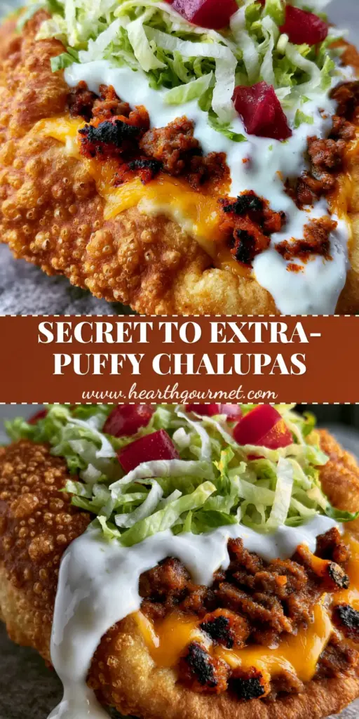 A close-up shot of a golden-brown homemade chalupa with seared beef, melted cheese, and fresh tomatoes. (homemade chalupa recipe)