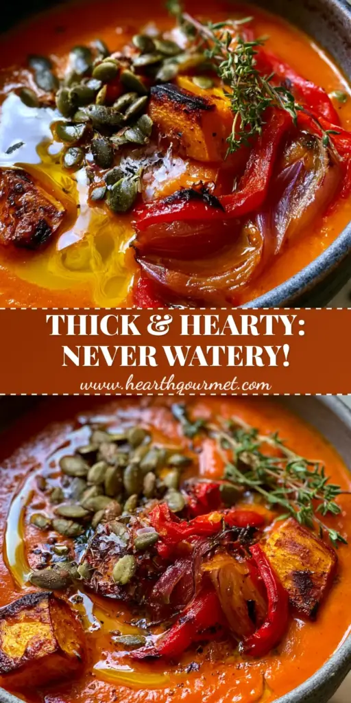 Vegetable Soup Recipe: The Ultimate Roasted Butternut and Charred Pepper Velouté 4 A top-down view of a rustic charcoal bowl filled with thick, roasted vegetable soup featuring caramelized squash and charred peppers. (vegetable soup recipe)