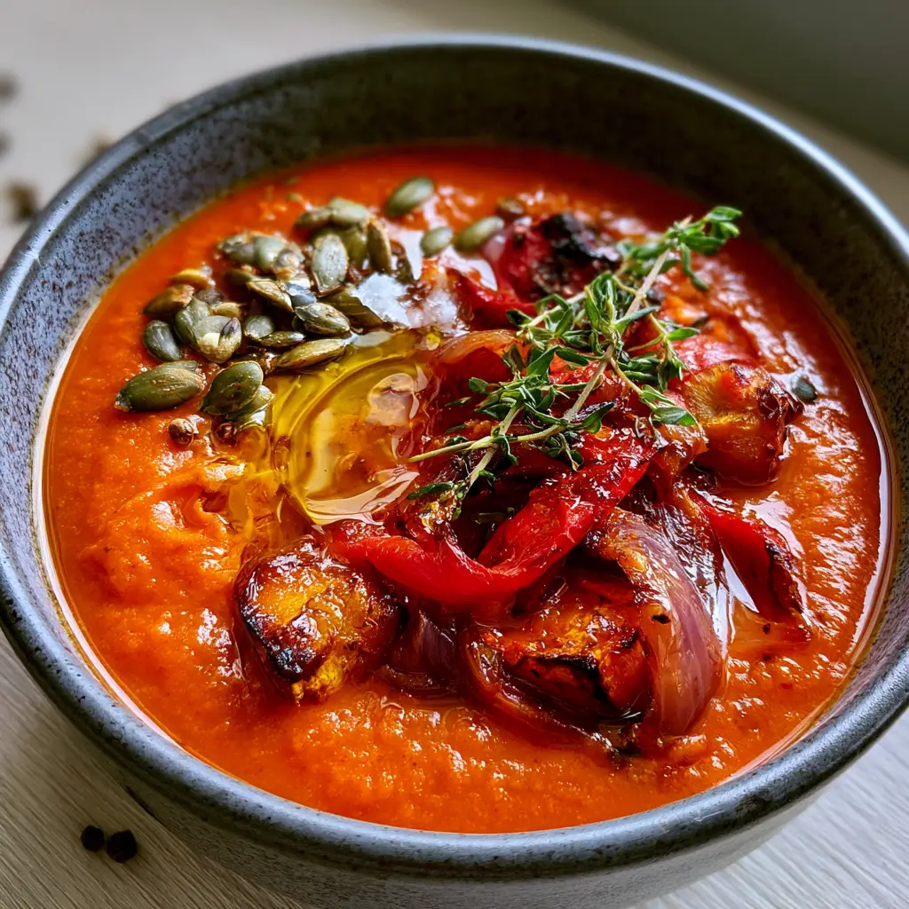 Vegetable Soup Recipe: The Ultimate Roasted Butternut and Charred Pepper Velouté 1 Rustic table setting featuring a charcoal bowl of vegetable soup recipe with morning window light. (vegetable soup recipe)