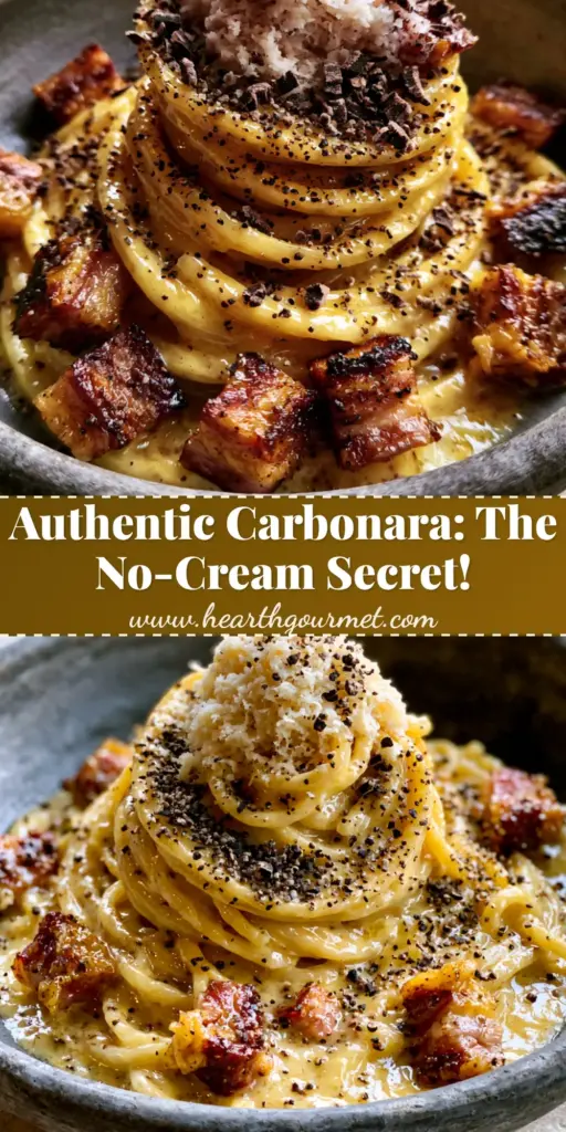 A rustic bowl of Carbonara recipe featuring glossy yellow sauce, crispy guanciale cubes, and a mountain of grated cheese.