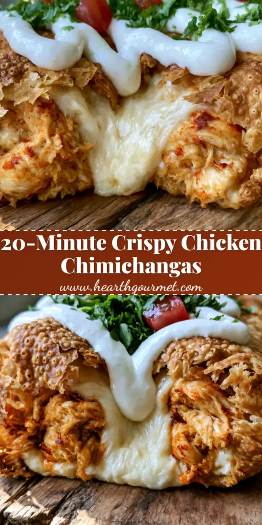 A close-up of golden-brown air-fried Chicken chimichangas sliced in half on a wooden board, showing melted Monterey Jack cheese and seasoned chicken.